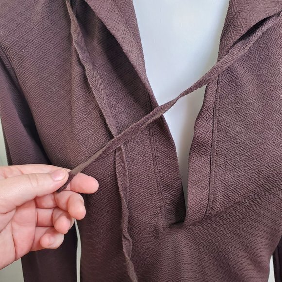 Lucy Hoodie XS Brown Textured Hood Jacket Pullover - Picture 4 of 11